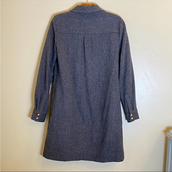 J. Crew Herringbone Wool Shirt Dress Lined
Brass Buttons Long Sleeve NWOT - Picture 6 of 12